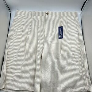 NWT Westport Lifestyle Men's Khaki Striped Pleated Golf Casual Shorts Size‎ 38T
